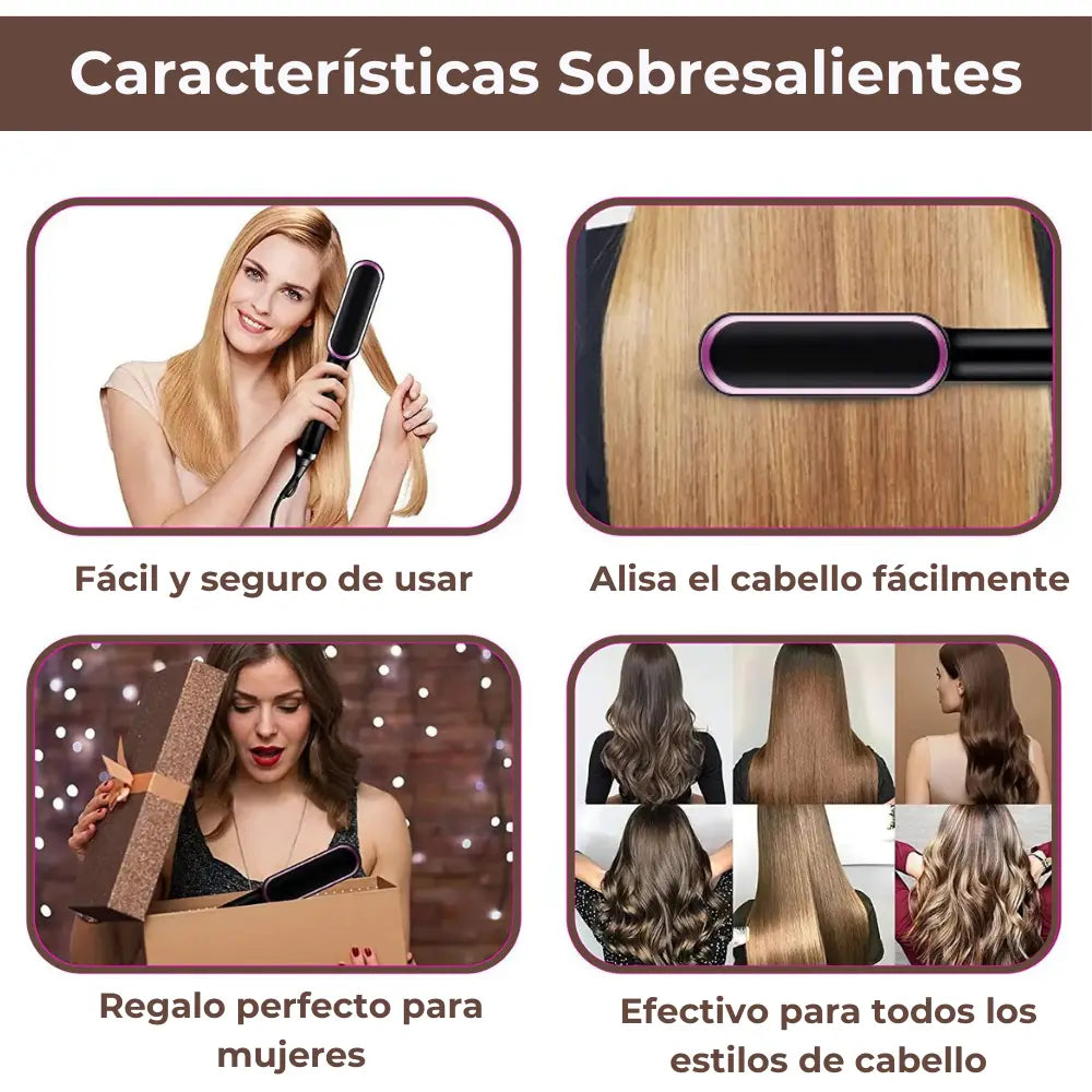 Smooth Hair - Cepillo Alisador 2 en 1